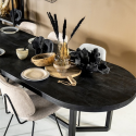 Table à manger ovale 76x240cm en bois et métal