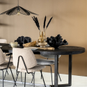 Table à manger ovale 76x240cm en bois et métal