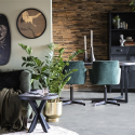 Table à manger ovale 76x240cm en bois et métal