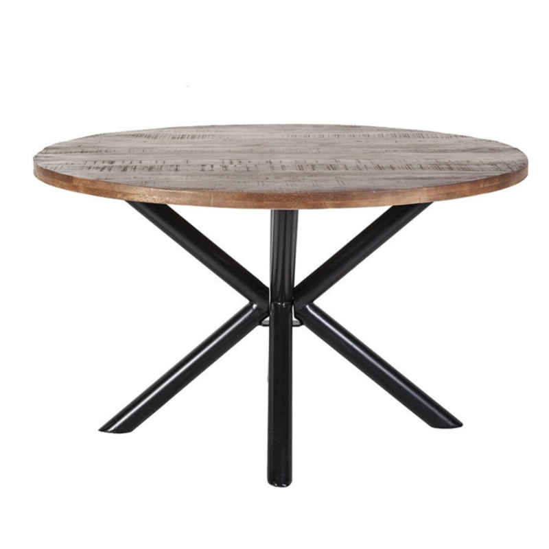 Table à manger ronde 76x150cm en bois et métal