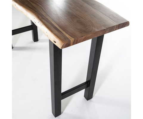 Table à manger haute 90x150cm en bois et métal