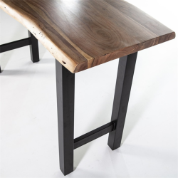 Table à manger haute 90x150cm en bois et métal