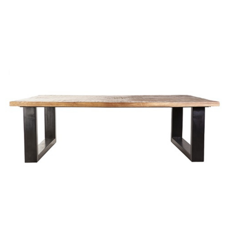 Table basse rectangulaire 40x120cm en bois et fer