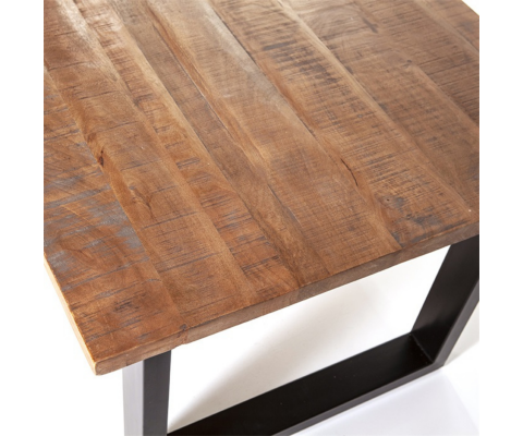 Table à manger rectangulaire 76x160cm en bois et fer