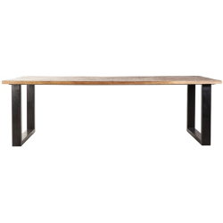 Table à manger rectangulaire 76x200cm en bois et fer