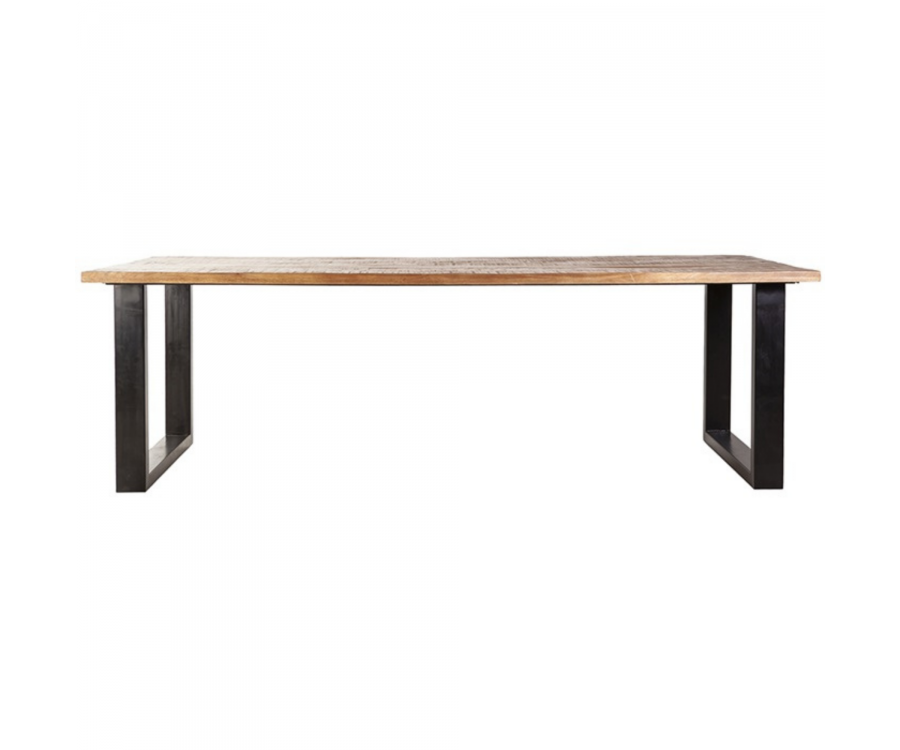 Table à manger rectangulaire 76x200cm en bois et fer