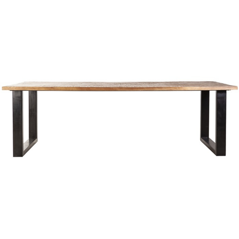 Table à manger rectangulaire 76x200cm en bois et fer