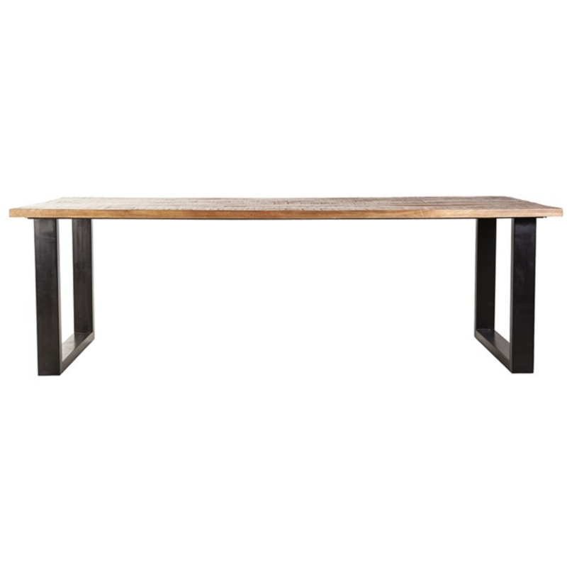 Table à manger rectangulaire 76x240cm en bois et fer