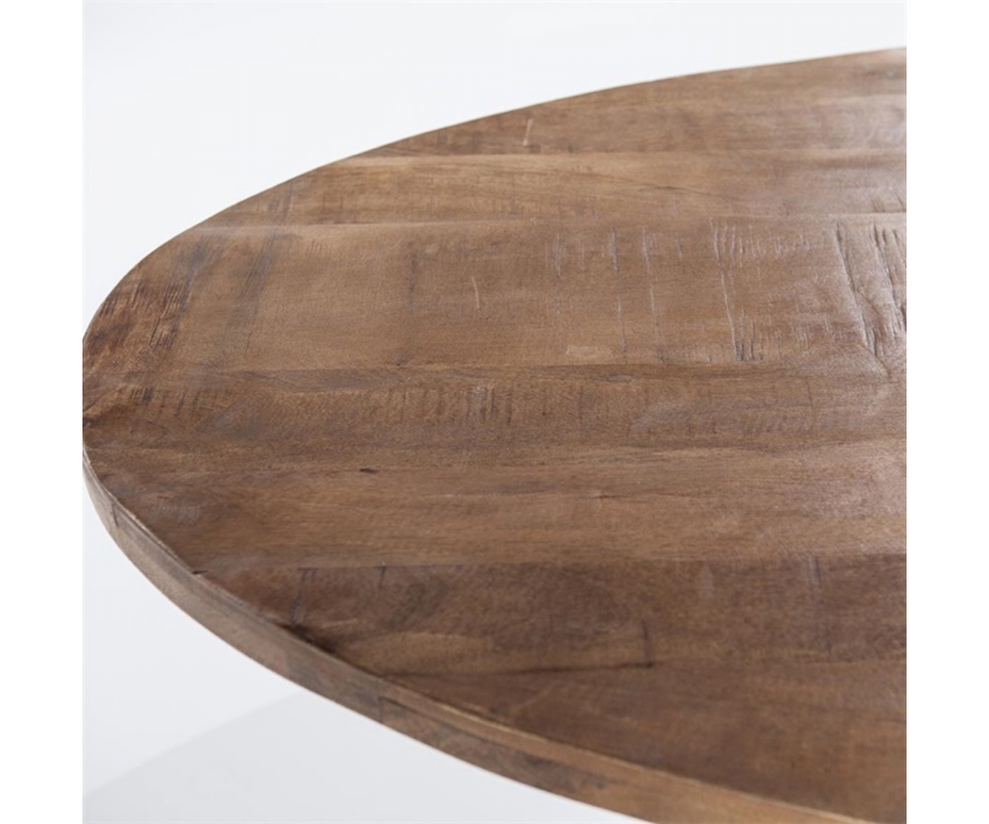 Table à manger ovale en bois 77x200cm pieds en étoile
