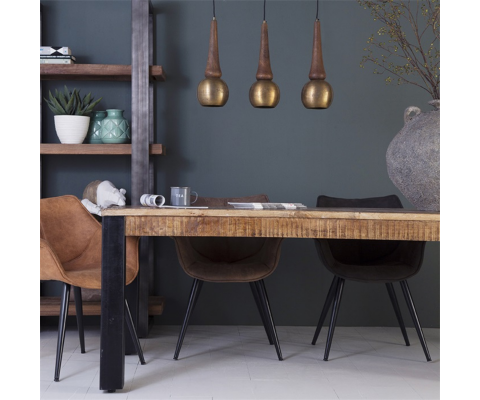 Table à manger rectangulaire 78x200cm en bois et métal