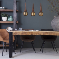 Table à manger rectangulaire 78x200cm en bois et métal