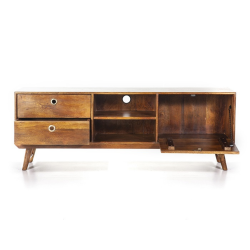 Meuble TV 55x150cm 3 tiroirs en bois