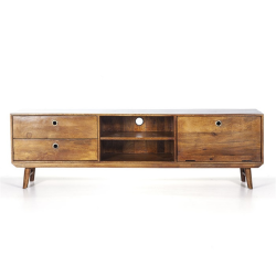 Meuble TV 55x180cm 3 tiroirs en bois