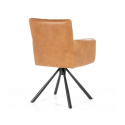 Fauteuil avec accoudoirs en tissu et simili et pieds étoile DILIS