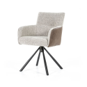 Fauteuil avec accoudoirs en tissu et simili et pieds étoile DILIS