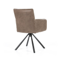 Fauteuil avec accoudoirs en tissu et simili et pieds étoile DILIS