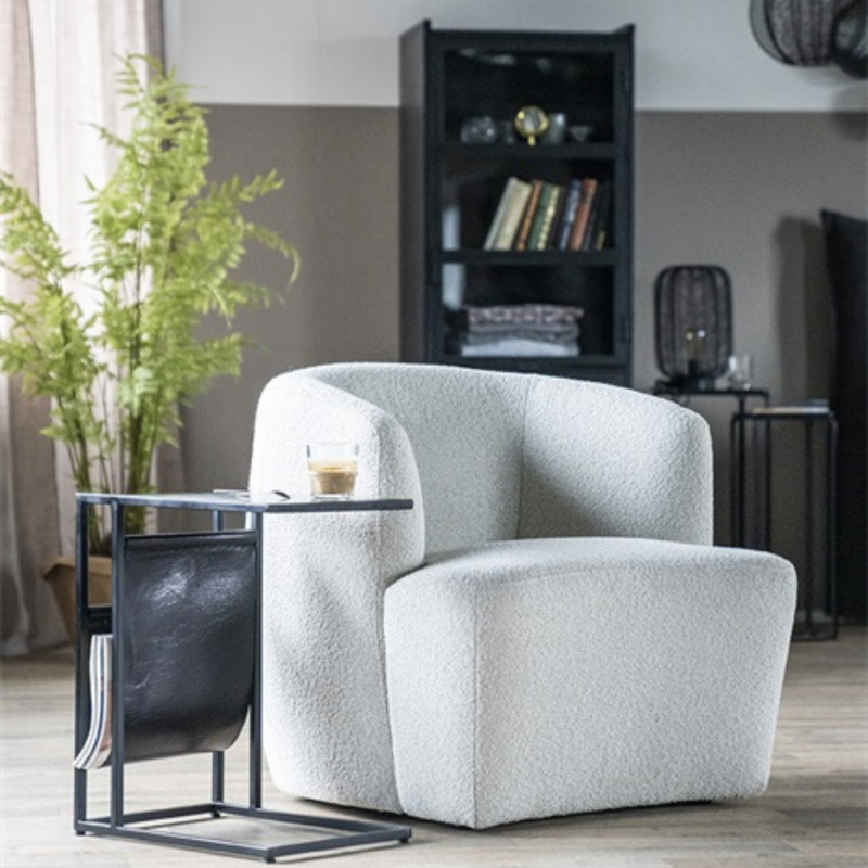 Fauteuil lounge avec accoudoir en tissu