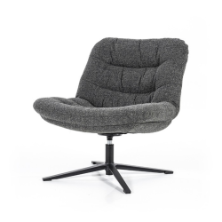 Fauteuil lounge en tissu molletoné