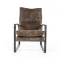 Fauteuil en simili cuir et accoudoirs LUKAS