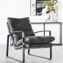 Fauteuil en simili cuir et accoudoirs LUKAS