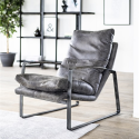 Fauteuil en simili cuir et accoudoirs LUKAS