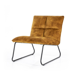 Fauteuil moutarde en velours COCO