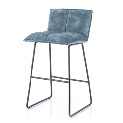 Chaise rectangulaire en velours et métal