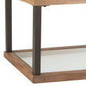 Console rectangulaire en verre et bois marron JULIA