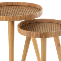 Set de 2 tables d'appoints ronde en rotin naturel RONDINE