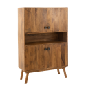 Buffet haut 4 portes en bois de manguier marron LORA