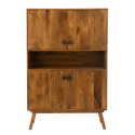 Buffet haut 4 portes en bois de manguier marron LORA