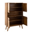 Buffet haut 4 portes en bois de manguier marron LORA