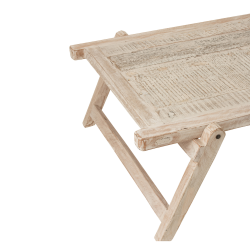 Table basse en bois recyclé blanc délavé LILI