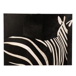 Tableau 90x120 zèbre en cuir noir et blanc ZEBRA