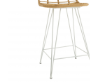 Chaise de bar 110cm en rotin et métal blanc LEONIE