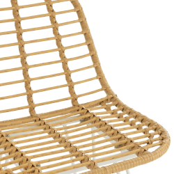 Chaise de bar 110cm en rotin et métal blanc LEONIE