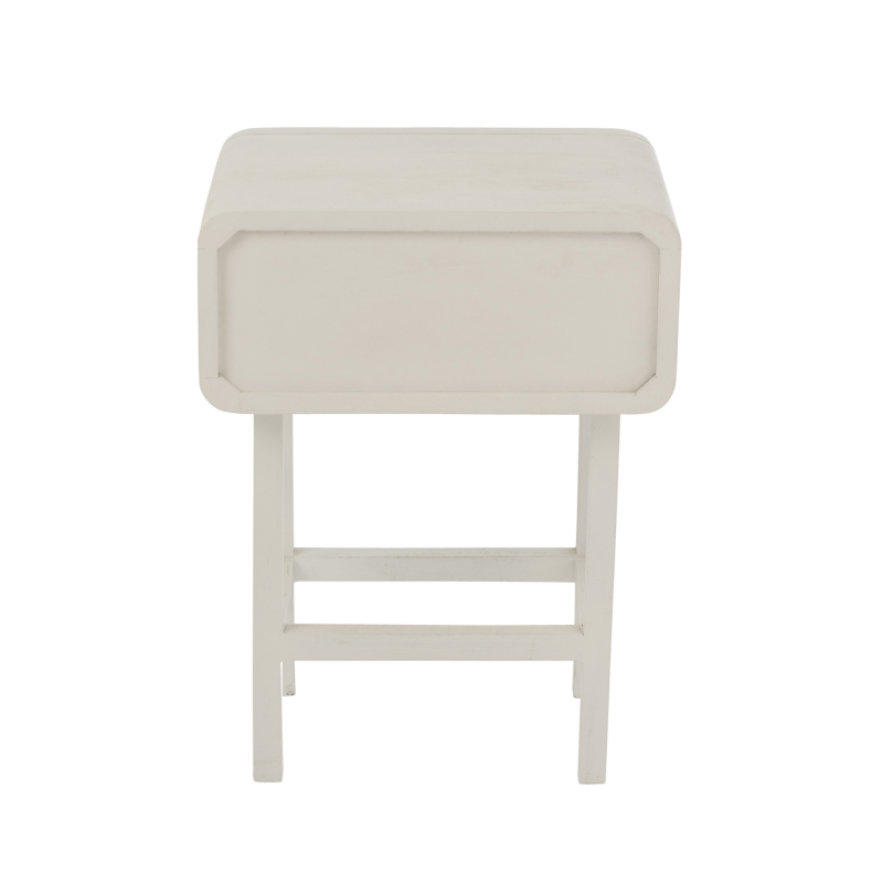 Table de chevet en rotin et bois blanc DAISY