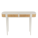 Console en rotin et bois blanc DAISY