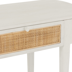 Console en rotin et bois blanc DAISY