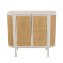 Buffet bas 2 portes en rotin et bois blanc DAISY