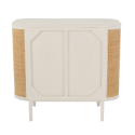 Buffet bas 2 portes en rotin et bois blanc DAISY
