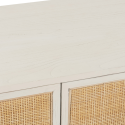 Buffet bas 2 portes en rotin et bois blanc DAISY