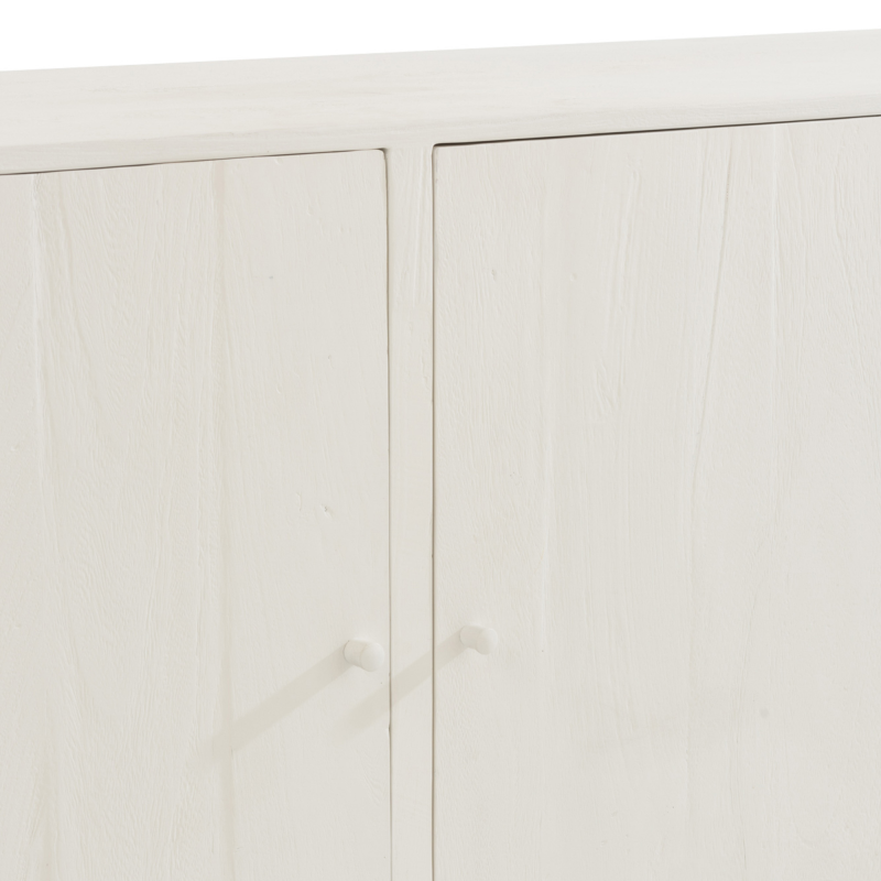 Buffet bas 3 portes en rotin et bois blanc DAISY