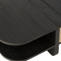 Table basse design en rotin et bois noir DAISY