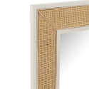 Miroir 80x 80cm en bois et rotin blanc SUE