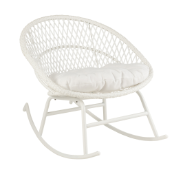 Chaise de jardin à bascule en aluminum blanc GARDY