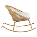 Chaise de jardin à bascule en corde beige GARDY