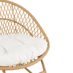 Chaise de jardin à bascule en corde beige GARDY