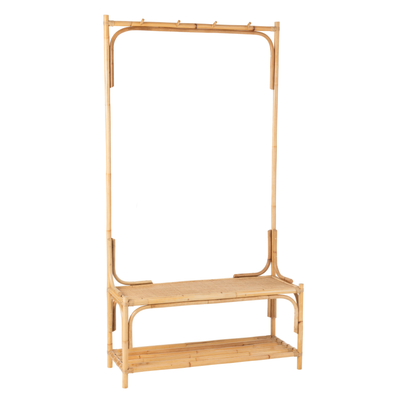 Banc porte manteau en rotin naturel BOOBA