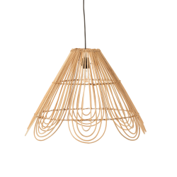 Suspension fleur en rotin naturel PETALE